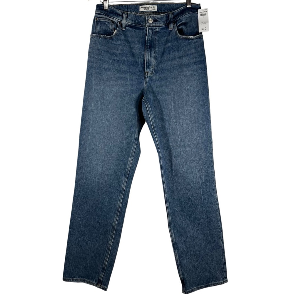 Abercrombie & Fitch Women's Straight Leg Jeans - Indigo Blue